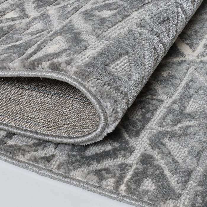 Conceptum Notta 1108 Alfombra de Pasillo Gris y Crema 80 x 150 cm
